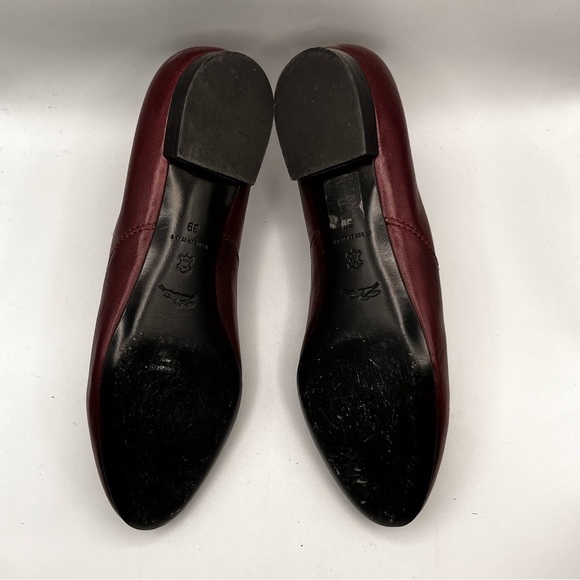 BURGUNDY LONGCHAMP LEATHER LOAFERS - Picture 9 of 14
